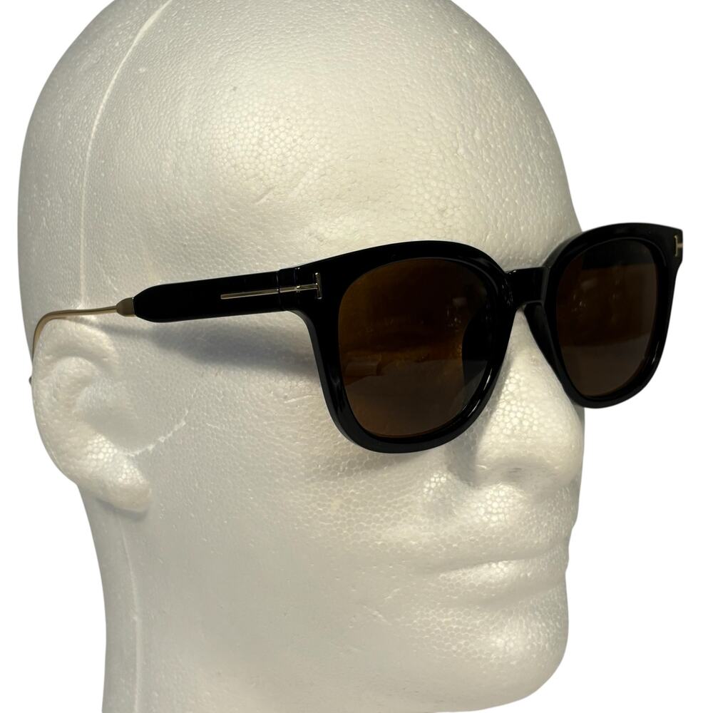 Tom Ford Wellington TF542-K Asian 53-21 145 52E Black Gold Italy Made Sunglasses